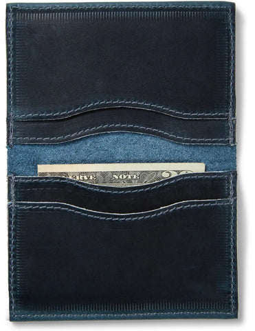 Leather Wallet 4.5" x 3.5" Navy